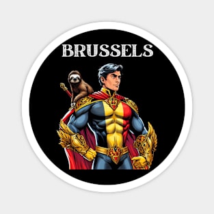 Brussels 70s Fantasy Comic Book Belgian Superhero Magnet